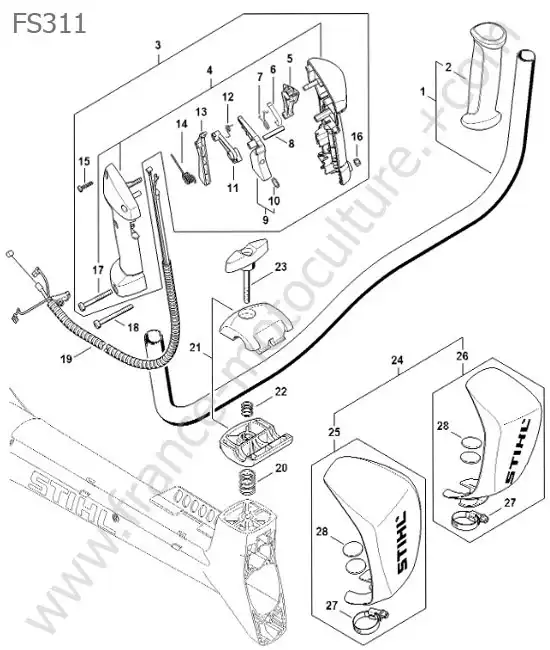 Vue éclatée (Poignee) pour STIHL - FS311