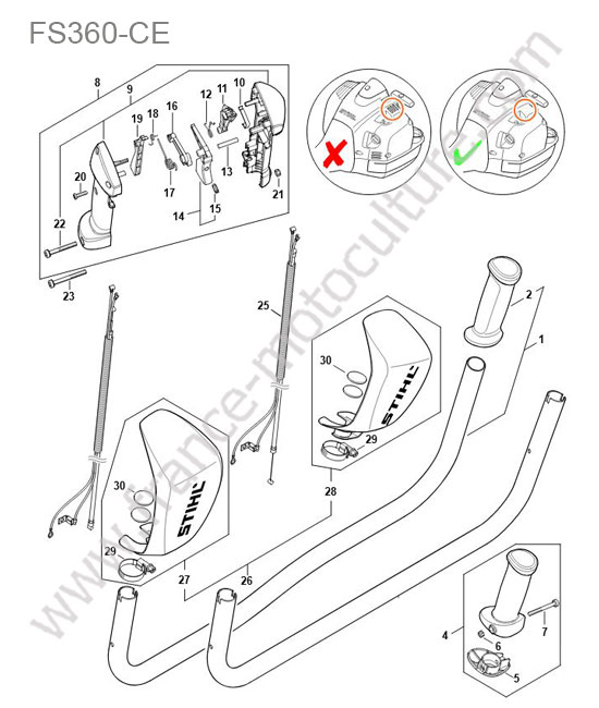 Poignee / accelerateur STIHL FS360-CE