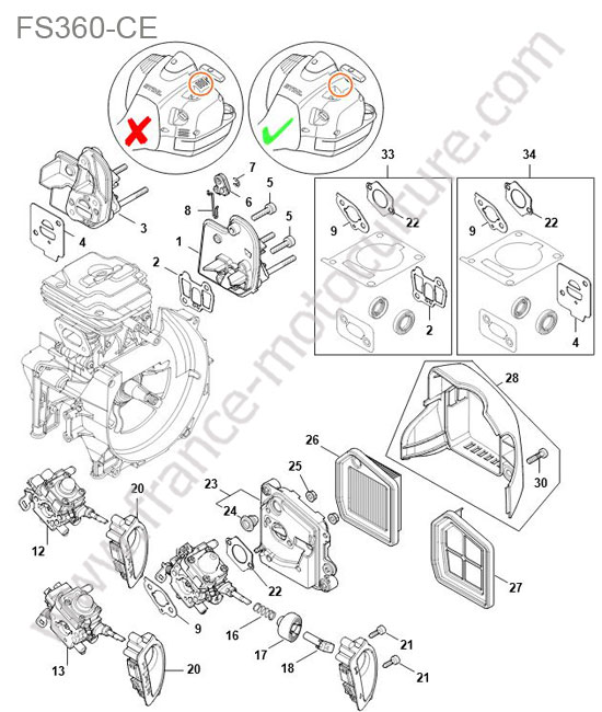 STIHL - FS360-CE : Filtre air  bride