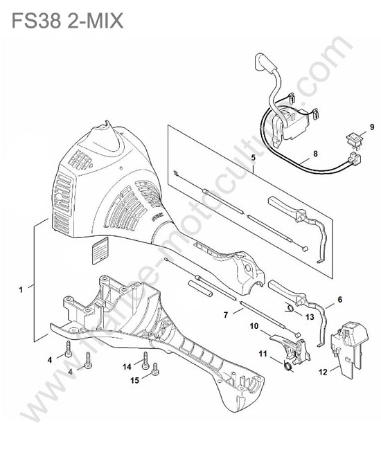 Capot / accelerateur STIHL FS38-2MIX