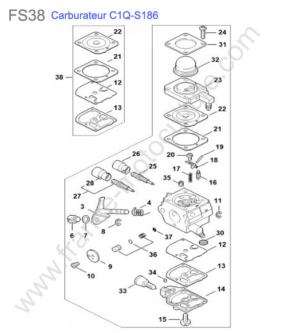 Carburateur c1q-s186 STIHL FS38