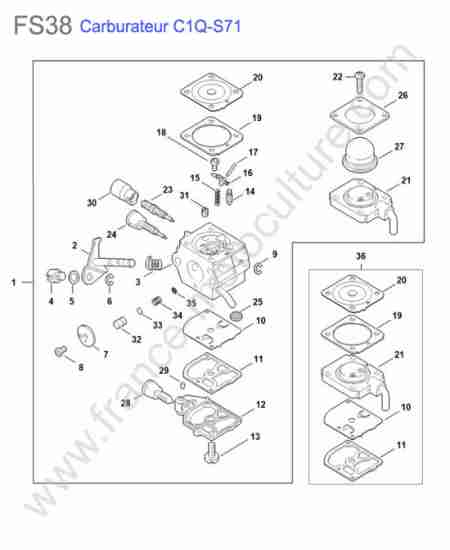 STIHL - FS38 : Carburateur c1q-s71