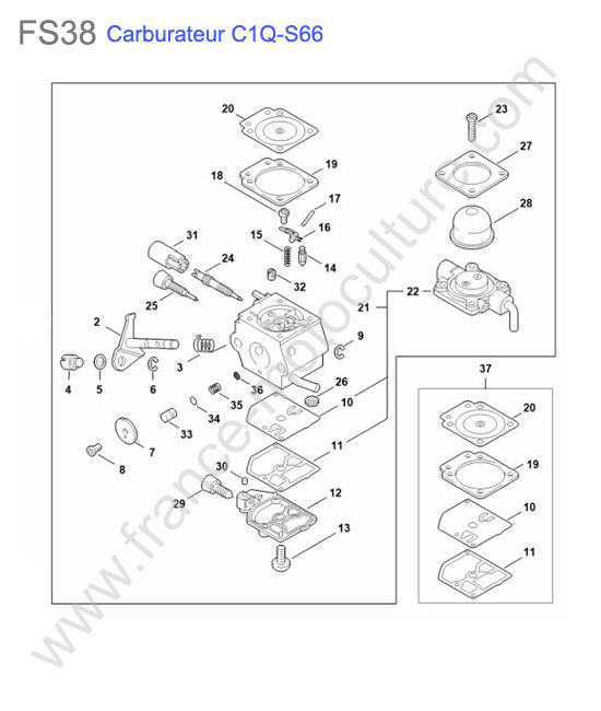 Carburateur c1q-s66 STIHL FS38