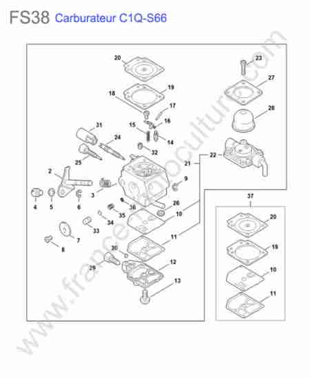 STIHL - FS38 : Carburateur c1q-s66