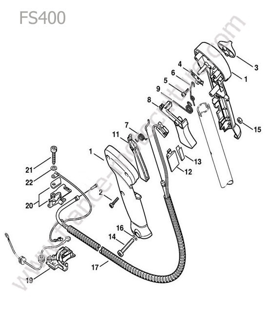 Poignee accelerateur (ancienne)  STIHL FS400