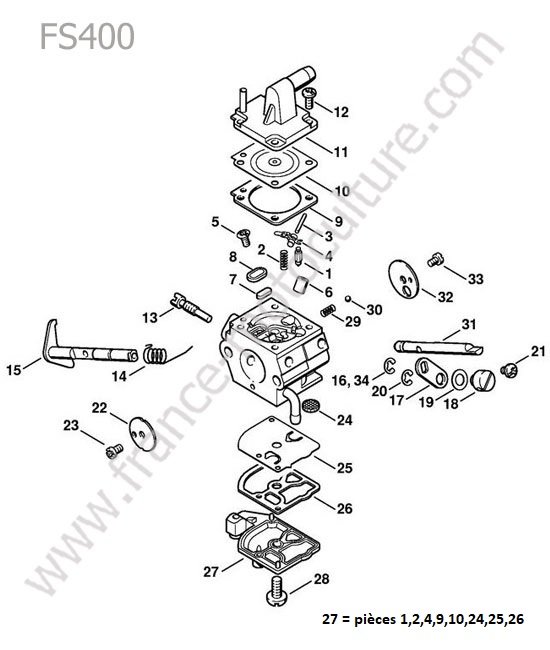 Carburateur c1q-s34h STIHL FS400