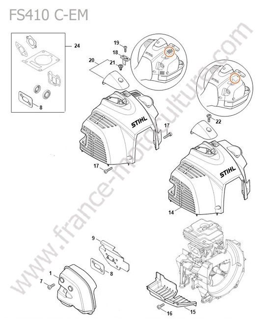 Silencieux / capot STIHL FS410