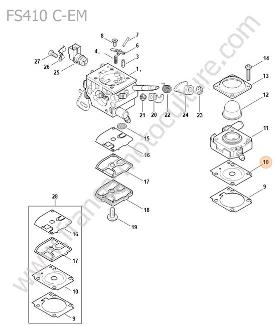 Carburateur 414721 STIHL FS410