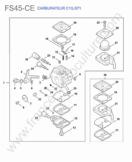 STIHL - FS45-CE : Carburateur c1q-s71
