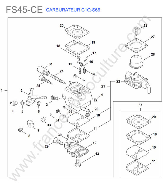 Carburateur c1q-s66 STIHL FS45-CE