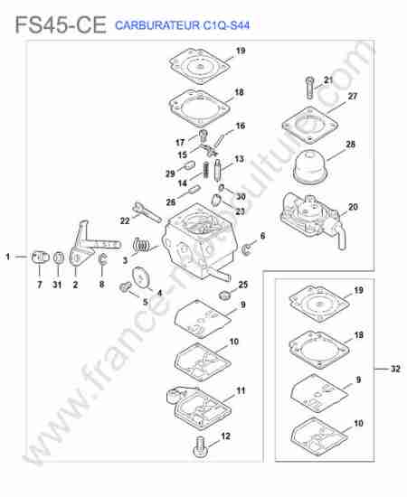 STIHL - FS45-CE : Carburateur c1q-s44