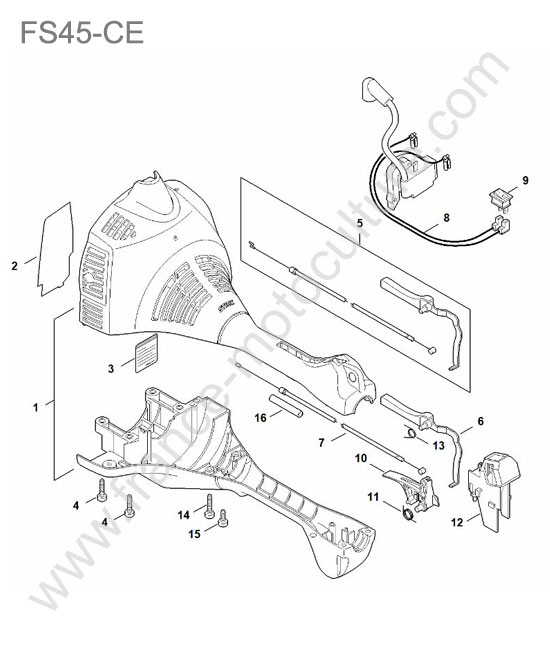 Capot / accelerateur STIHL FS45-CE