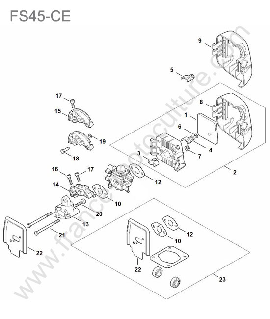 Admissionfiltre air STIHL FS45-CE