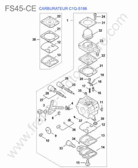 STIHL - FS45-CE : Carburateur c1q-s186
