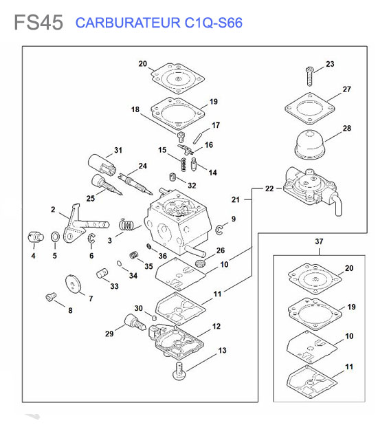 Carburateur c1q-s66 STIHL FS45