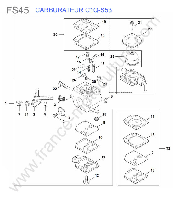 Carburateur c1q-s53 STIHL FS45