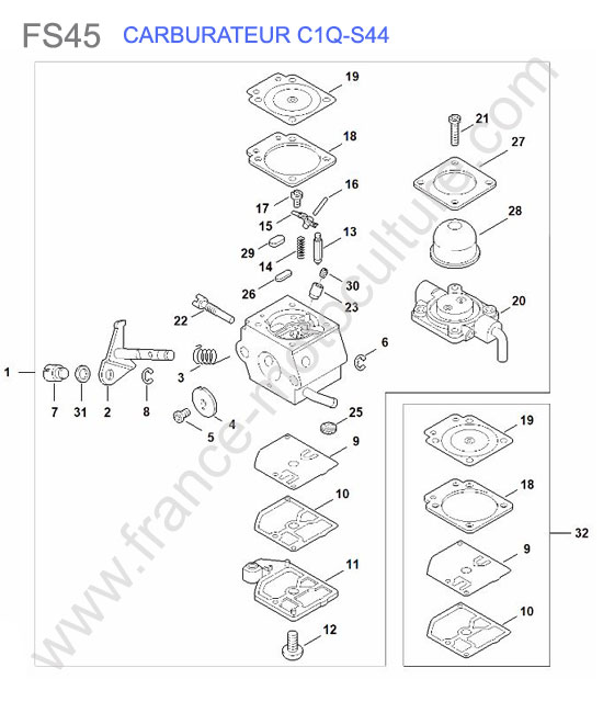 Carburateur c1q-s44 STIHL FS45