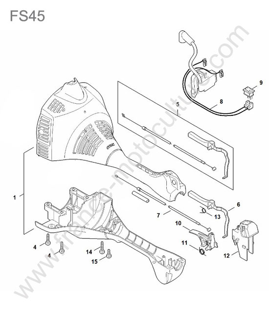 Capot / accelerateur STIHL FS45