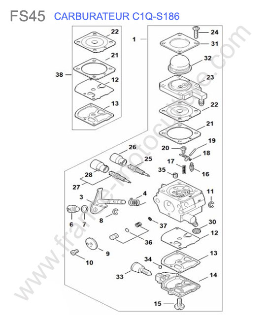 Carburateur c1q-s186 STIHL FS45