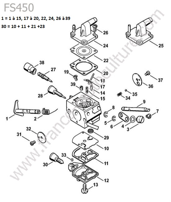 Carburateur c1q-s154b STIHL FS450