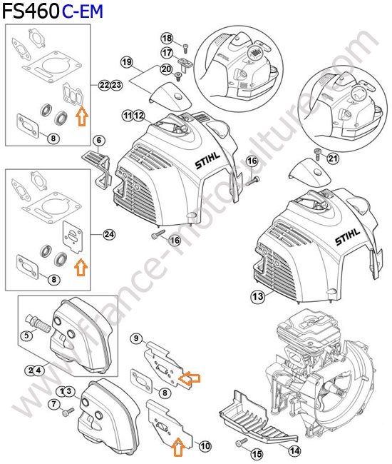 Echappement STIHL FS460