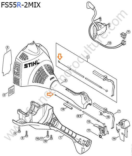 Carter moteur STIHL FS55-R2MIX