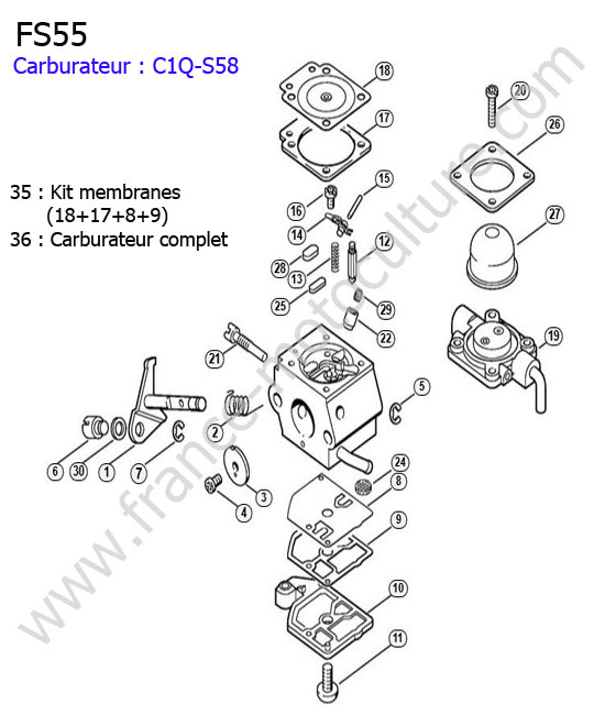 Carburateur 3 STIHL FS55