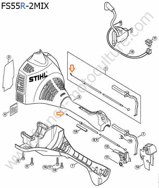 STIHL - FS55R-2MIX : Carter moteur