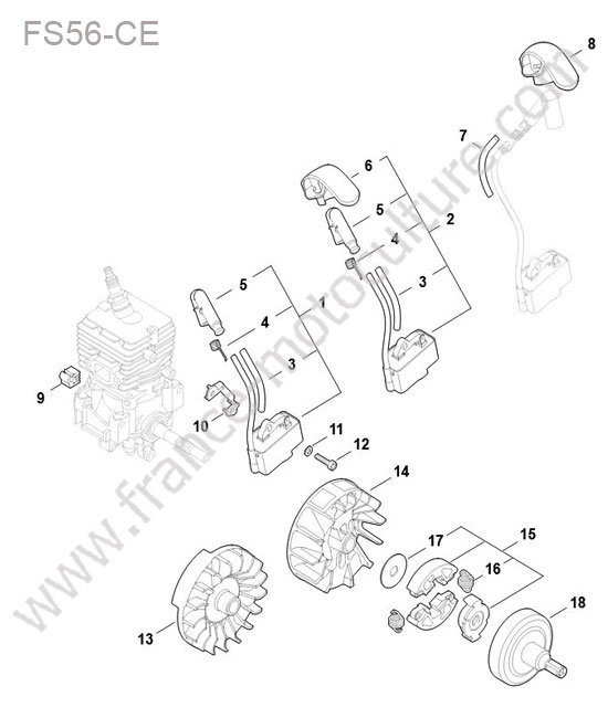 Allumage / embrayage STIHL FS56-C