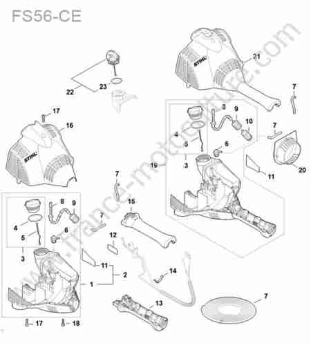 STIHL - FS56-C : Carter moteur / reservoir