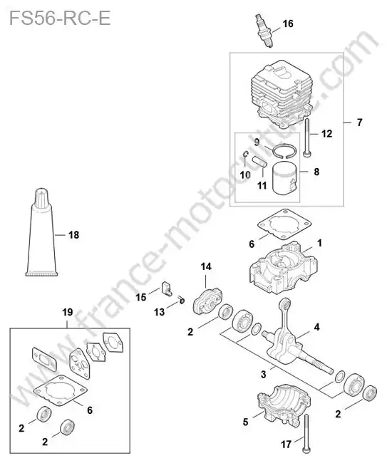 Cylindre / piston / vilebrequin STIHL FS56-RC