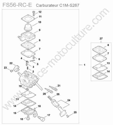 STIHL - FS56-RC : Carburateur c1m-s267
