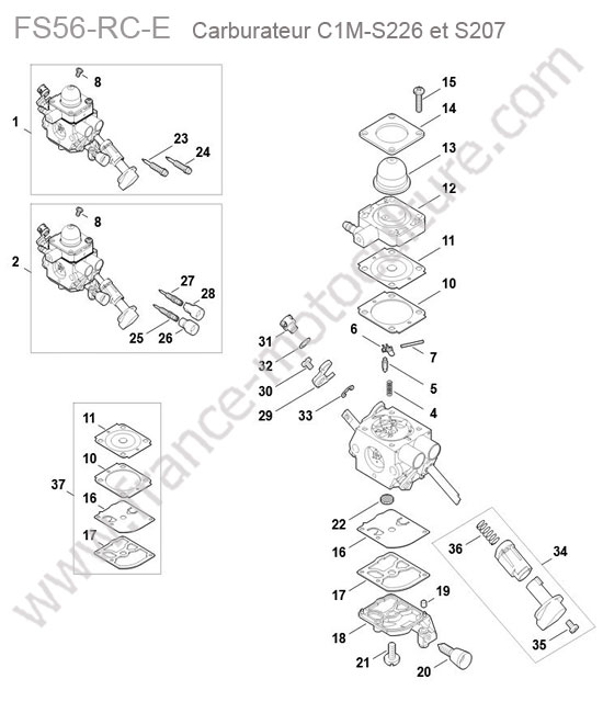 Carburateur c1m-s226/s207 STIHL FS56-RC