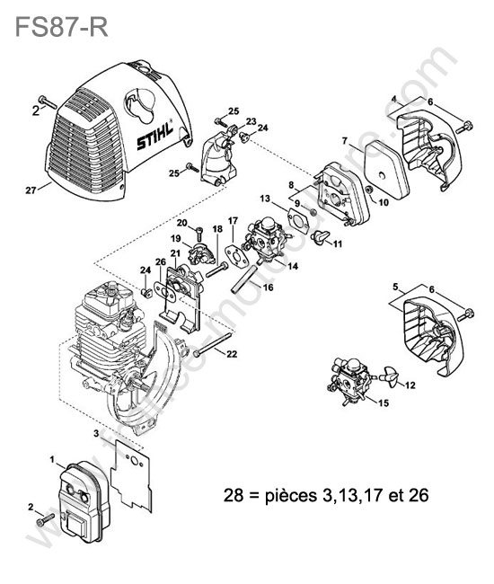 Silencieux / filtre air STIHL FS87-R