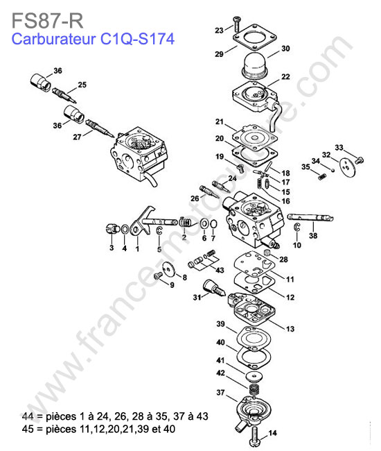 Carburateur c1q-s174 STIHL FS87-R