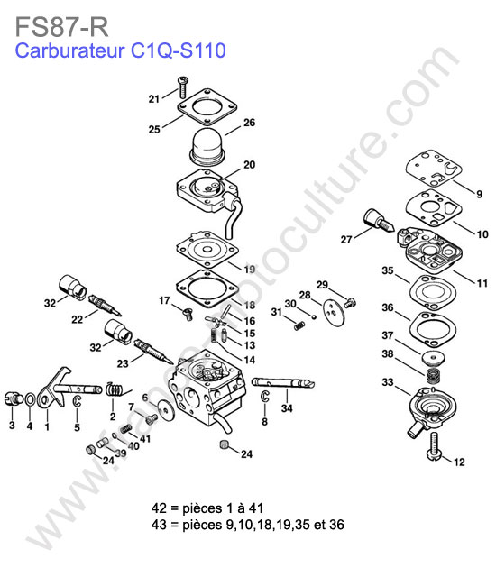 Carburateur c1q-s110 STIHL FS87-R