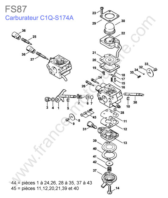 Carburateur c1q-s174 STIHL FS87