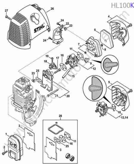STIHL - HL100-K : Admission / silencieux