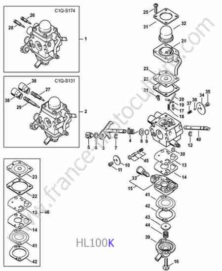 STIHL - HL100-K : Carburateur C1Q-S131 / S174