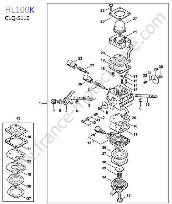 Carburateur C1Q-S110 STIHL HL100-K