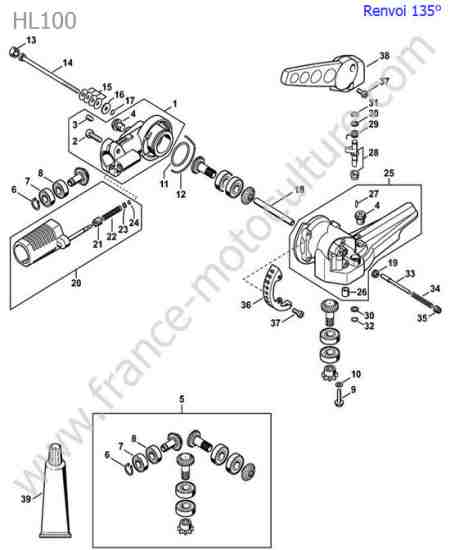 STIHL - HL100 : Renvoi angle 135 degres