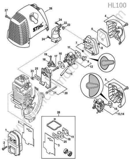 STIHL - HL100 : Admission / echappement