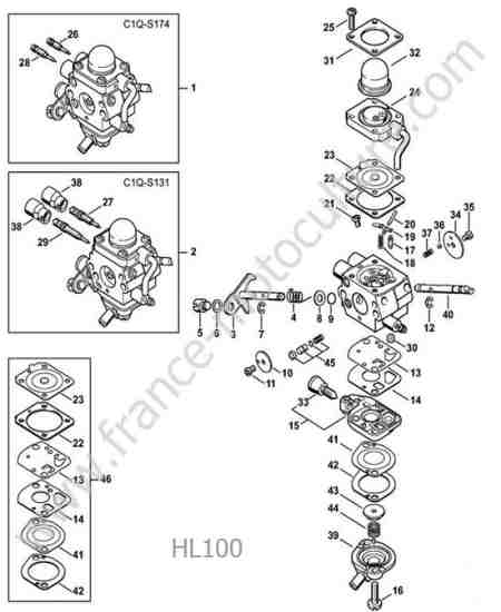 STIHL - HL100 : Carburateur C1Q-S131 / C1Q-S174