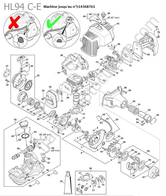 Bloc moteur < 514368761 STIHL HL94