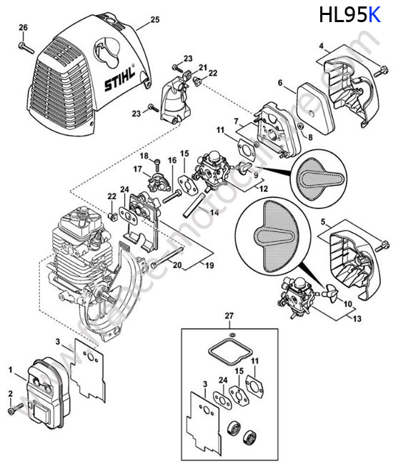 Admission / echappement STIHL HL95-K