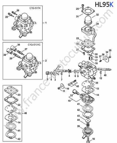 STIHL - HL95-K : Carburateur c1q-s174
