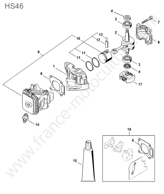 Cylindre / piston STIHL HS46-1