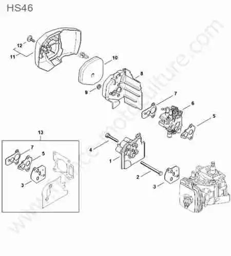 STIHL - HS46-1 : Admission / filtre air