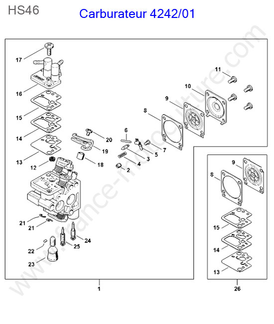 Carburateur 4242/01 STIHL HS46-1