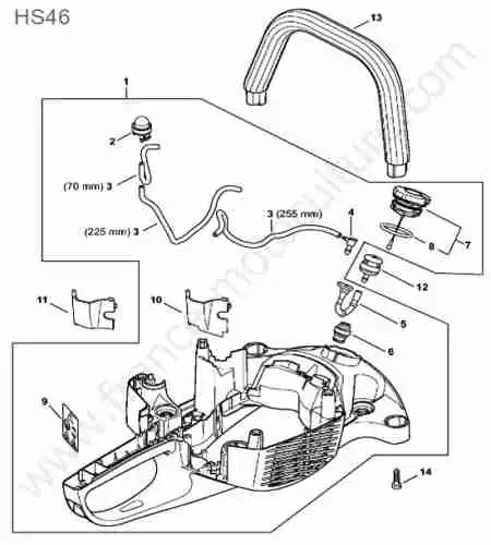 STIHL - HS46-1 : Reservoir / poignee 
